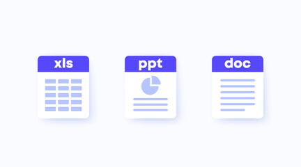 Poster - Xls, ppt and doc file icons