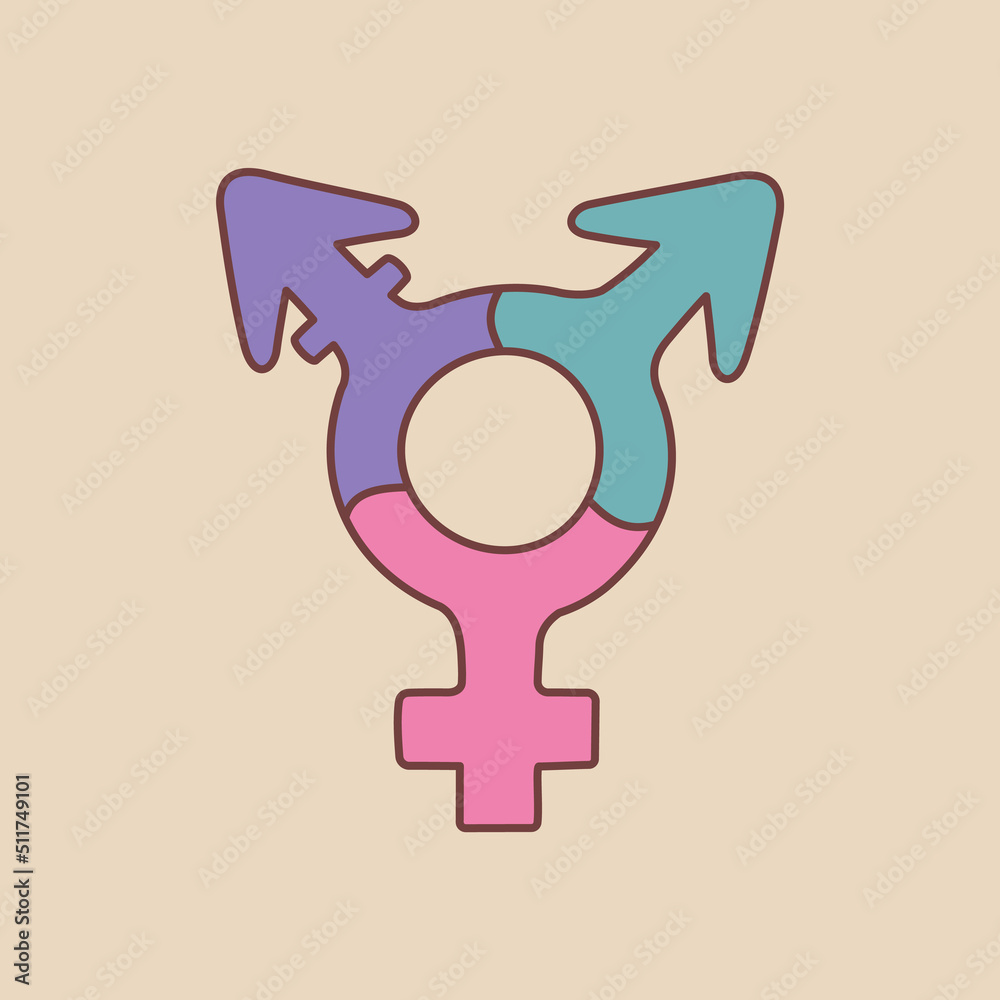 LGBT Transgender Transsexual pride symbol in doodle style. Isolated ...