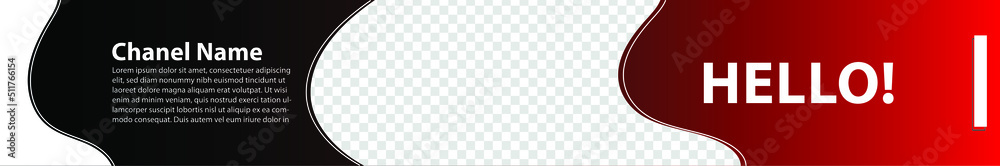 Youtube Channel Transparent YouTube channel banner. Youtube Channel Cover. Red Dynamic Video ...