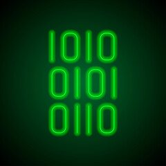 Coding simple icon vector. Flat design. Green neon on black background with green light.ai