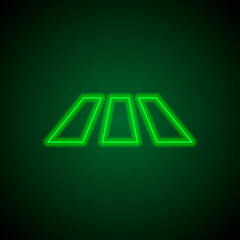 Wall Mural - Crosswalk simple icon vector. Flat design. Green neon on black background with green light.ai