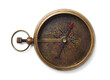 Old vintage compass isolated on a white background. Clipping path included