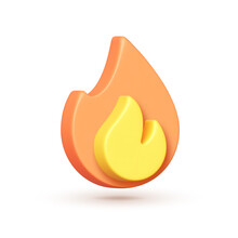 Fire 3d On White Background. Modern Fire 3d, Great Design For Any Purposes. Isolated Vector Illustration