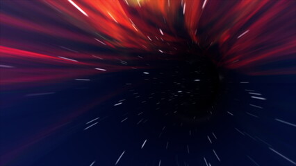 Poster - Tunnel through the stars. Computer generated 3d render