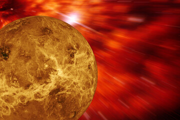 Wall Mural - planet venus in space heat from sun