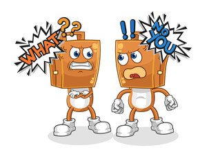 Wall Mural - suitcase head arguing each other cartoon vector