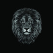 Portrait of a lion lion, lion in the dark, illustration abstract. vector. eps