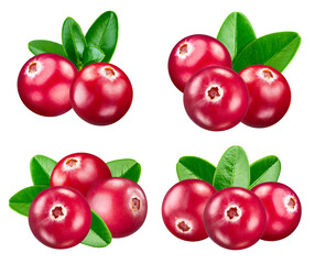 Wall Mural - cranberries isolated on white background