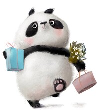 Panda And Gift
