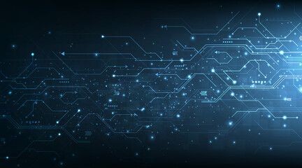 Aufkleber -  Dark blue Circuit board technology background.Vector abstract technology illustration Circuit board on blue background.High tech circuit board connection system concept. 