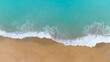 © SASITHORN - Summer tropical Beach sand copy space as a Beautiful sea waves  background,Top view