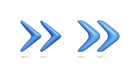 Poster - Double 3D arrow navigation button. Arrow icon for app or computer interface