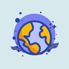 Wall Mural - Globe or earth symbol vector illustration. World flat illustration.