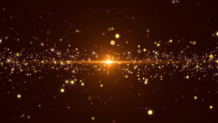 Wall Mural - golden particles background glowing