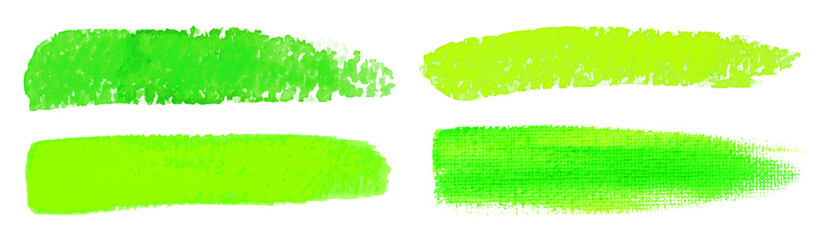 Wall Mural - green watercolor brush strokes. canvas texture. paint brush. acrylic smear set. vector illustration
