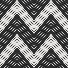 Poster - Bkack and white chevron stripes. Vector simple angular zigzag stripes.
