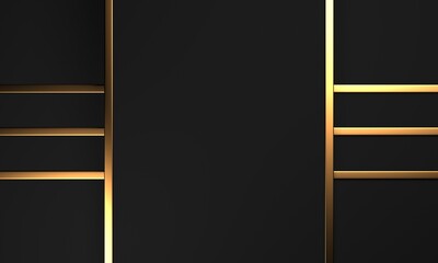 Wall Mural - Luxury abstract background. Dark black gold. premium design  mock up