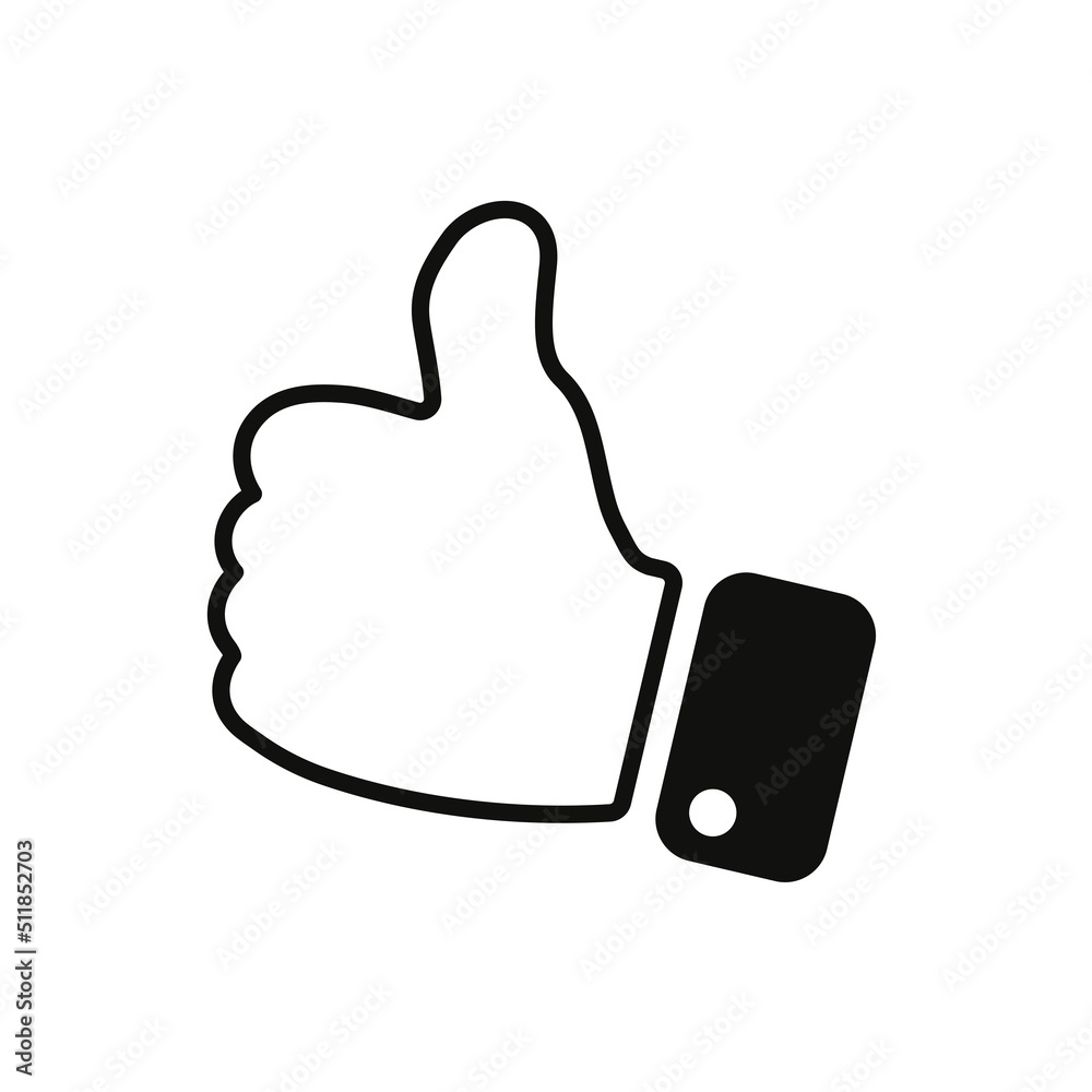 Thumb up line icon, thumb up editable stroke outline icon, high quality ...