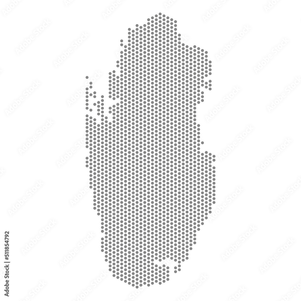 vector illustration of dotted map of Qatar Stock Vector | Adobe Stock
