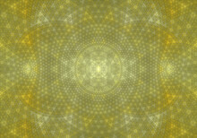 Abstract Yellow Fractal Art Background Featuring A Subtle Triangle Pattern.