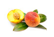© Ivan Voronov - Fruit. Ripe peach fruit highlighted on a white background. Close-up photo.
