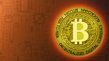 Aufkleber - bitcoin decentralized. virtual independent currency. decentralized money logo. cryptocurrency symbol