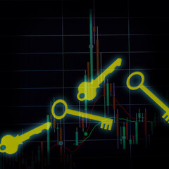 Wall Mural - Data analyzing in forex and stock market trading: the charts and summary info for making trading. Charts of financial instruments for technical analysis.