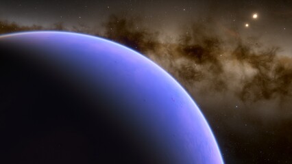 Planets and galaxy, science fiction wallpaper. Beauty of deep space. Billions of galaxy in the universe Cosmic art background 3d render
