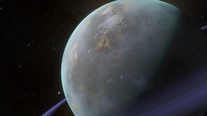 Planets and galaxy, science fiction wallpaper. Beauty of deep space. Billions of galaxy in the universe Cosmic art background 3d render
