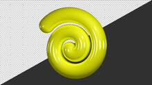 3D Yellow Spiral Icon. 3d Render Illustration