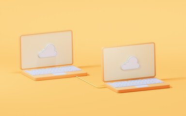 Sticker - Cloud computing concept, 3d rendering.