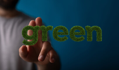 Poster - word green Concept creative idea and innovation.