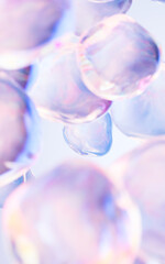 Poster - Transparent bubble with gradient colors, 3d rendering.