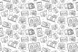© Дмитрий Горелкин - Vector online meeting pattern. Online meeting seamless background