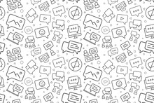 Vector online chatting pattern. Online chatting seamless background	
