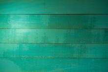 Texture Of Turquoise Painted Wooden Old Wall. Mediterranean Color Texture For Graphic Work