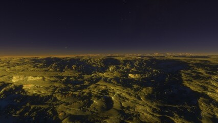 landscape on planet Mars, scenic desert scene on the red planet
