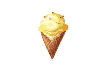 Sticker - Vanilla ice cream isolated on a white background.