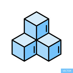 Poster - three ice cubes vector icon in flat style design for website design, app, ui, isolated on white back