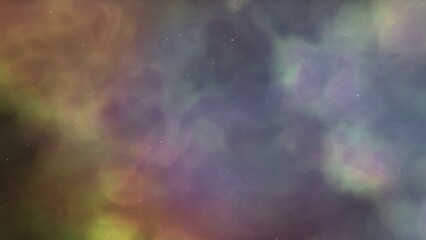 colorful space background with stars, nebula gas cloud in deep outer space, science fiction illustrarion 3d render