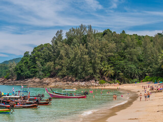 Wall Mural - Popular travel place for summer holidays vacation trip. Beautiful nature scenic landscape famous landmark beach. Travel adventure in Thailand