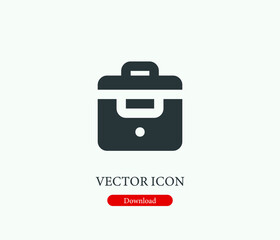 Poster - Bag vector icon. Editable stroke. Symbol in Line Art Style for Design, Presentation, Website or Mobile Apps Elements, Logo.  Bag symbol illustration. Pixel vector graphics - Vector