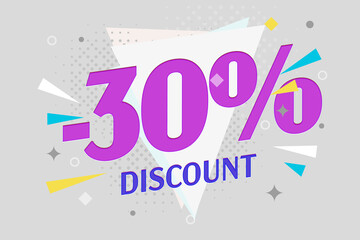 Wall Mural - Sale banner with minus 30 percent discount