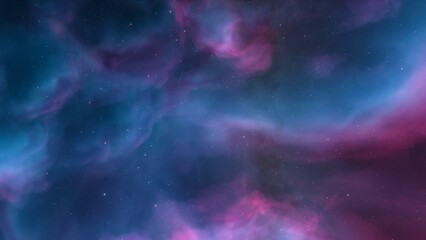 Wall Mural - cosmic background with a blue purple nebula and stars