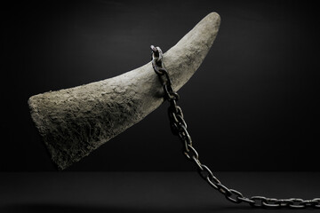 rhinoceros horn chained and led to extinction by the greedy poaching burden.