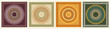Greek key pattern, square and round frames collection. Decorative ancient meander, greece border ornamental set with repeated geometric motif. Vector EPS10.