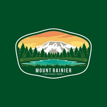 Mount Rainier National Park Emblem Patch Logo Illustration