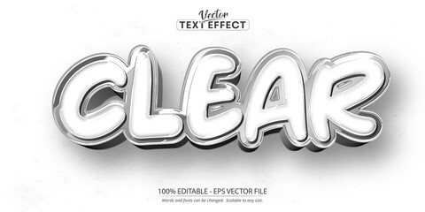 Wall Mural - Clear text, silver color and minimalistic style editable text effect