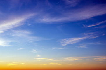 vivid sky illuminated by the sunset