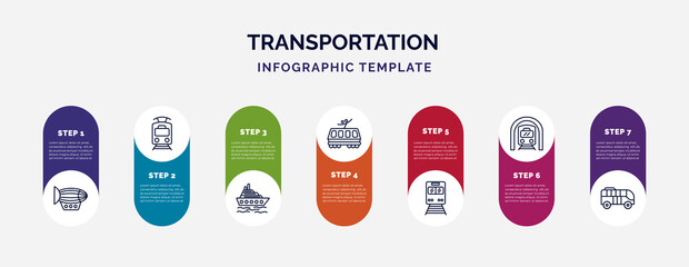 Poster - infographic template with icons and 7 options or steps. infographic for transportation concept. incl
